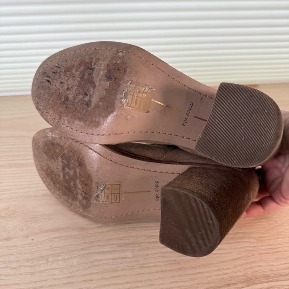 Dolce Vita Landon Brown Suede Woven Heeled Booties size 7 - Picture 7 of 7